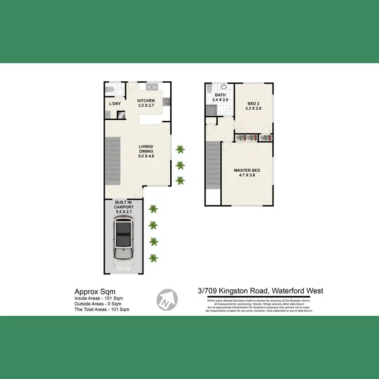 Floorplan of Homely townhouse listing, 3/709 Kingston Road, Waterford West QLD 4133