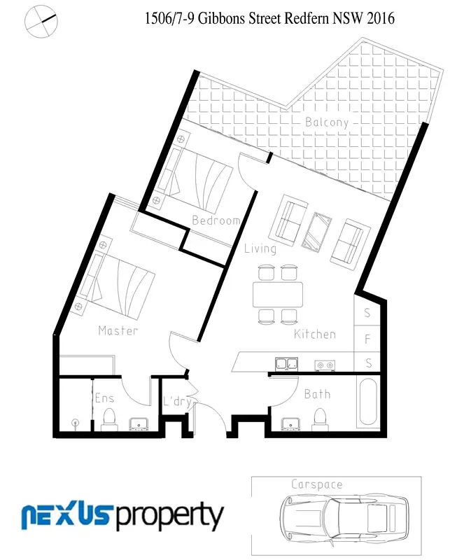 Floorplan of Homely apartment listing, 1506/7-9 Gibbons Street, Redfern NSW 2016