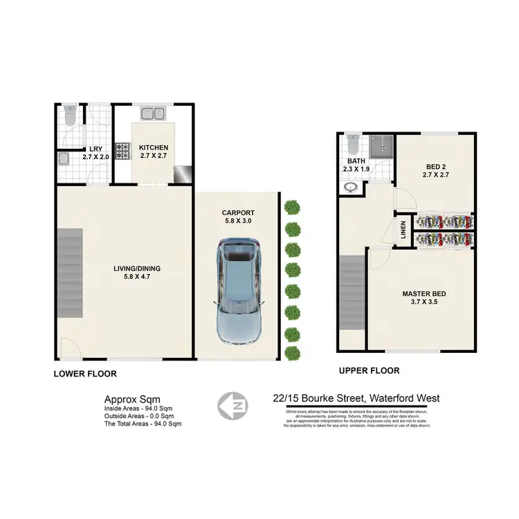 Floorplan of Homely townhouse listing, 22/15 Bourke Street, Waterford West QLD 4133