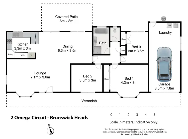 Floorplan of Homely house listing, 2 Omega Circuit, Brunswick Heads NSW 2483