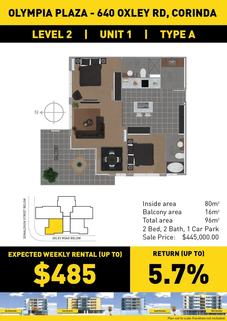 Floorplan of Homely unit listing, 1/640 Oxley Road, Corinda QLD 4075