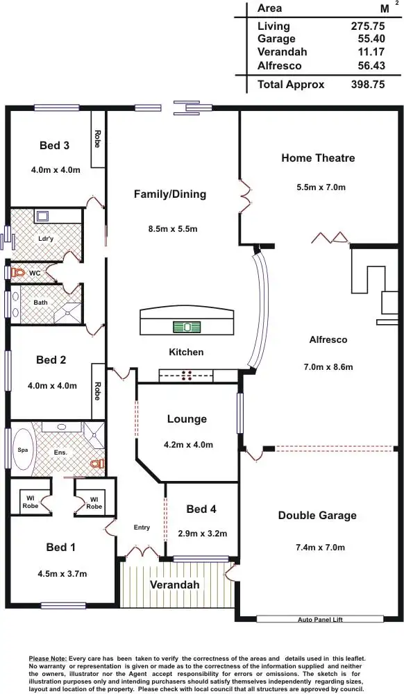 Floorplan of Homely house listing, 10 Sauerbiers Rd, Seaford Meadows SA 5169