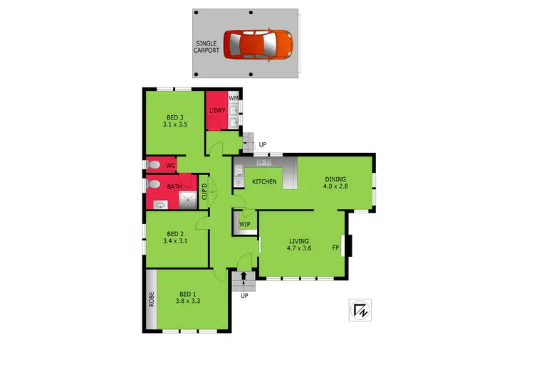 Floorplan of Homely house listing, 61 Boundary Rd, Newcomb VIC 3219