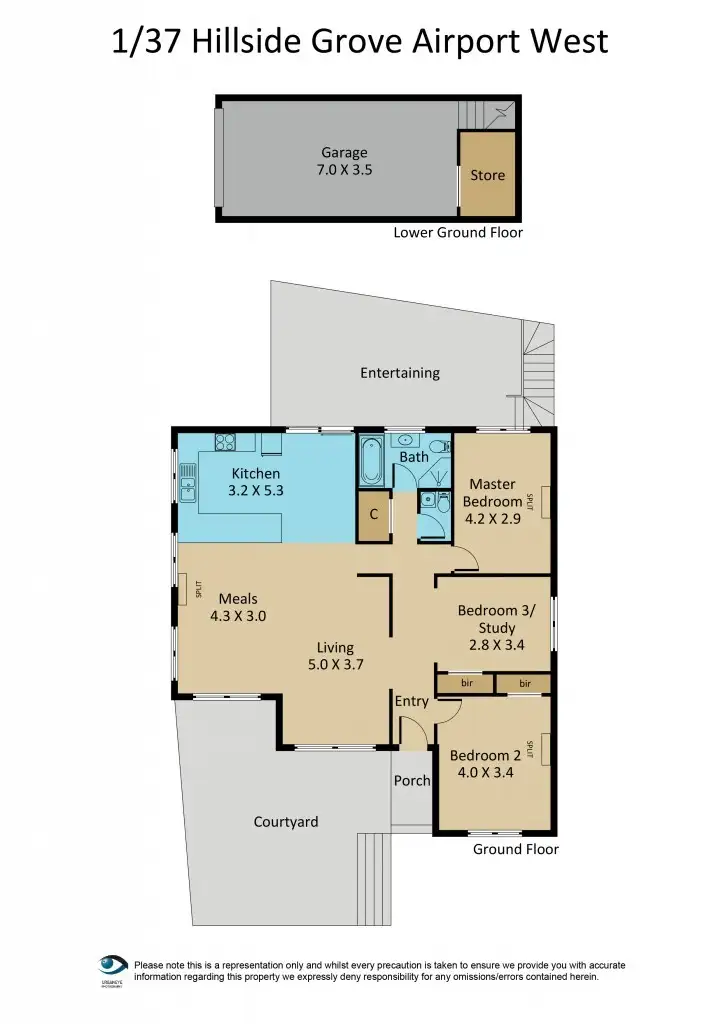 Floorplan of Homely house listing, 1/37 Hillside Grove, Airport West VIC 3042