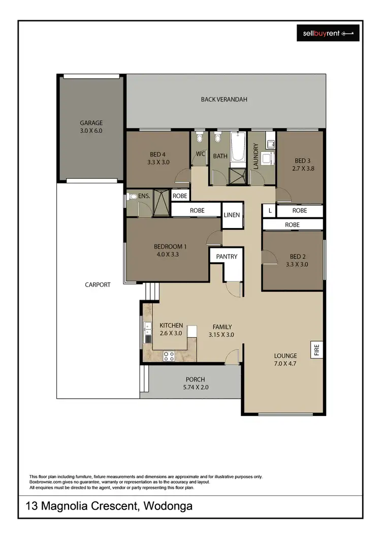 Floorplan of Homely house listing, 13 MAGNOLIA CRESCENT, Wodonga VIC 3690