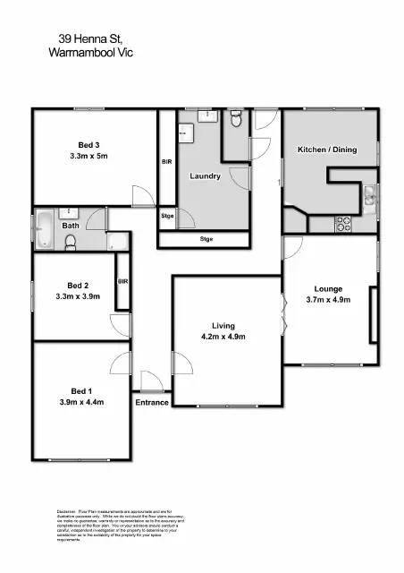 Floorplan of Homely house listing, 39 Henna Street, Warrnambool VIC 3280
