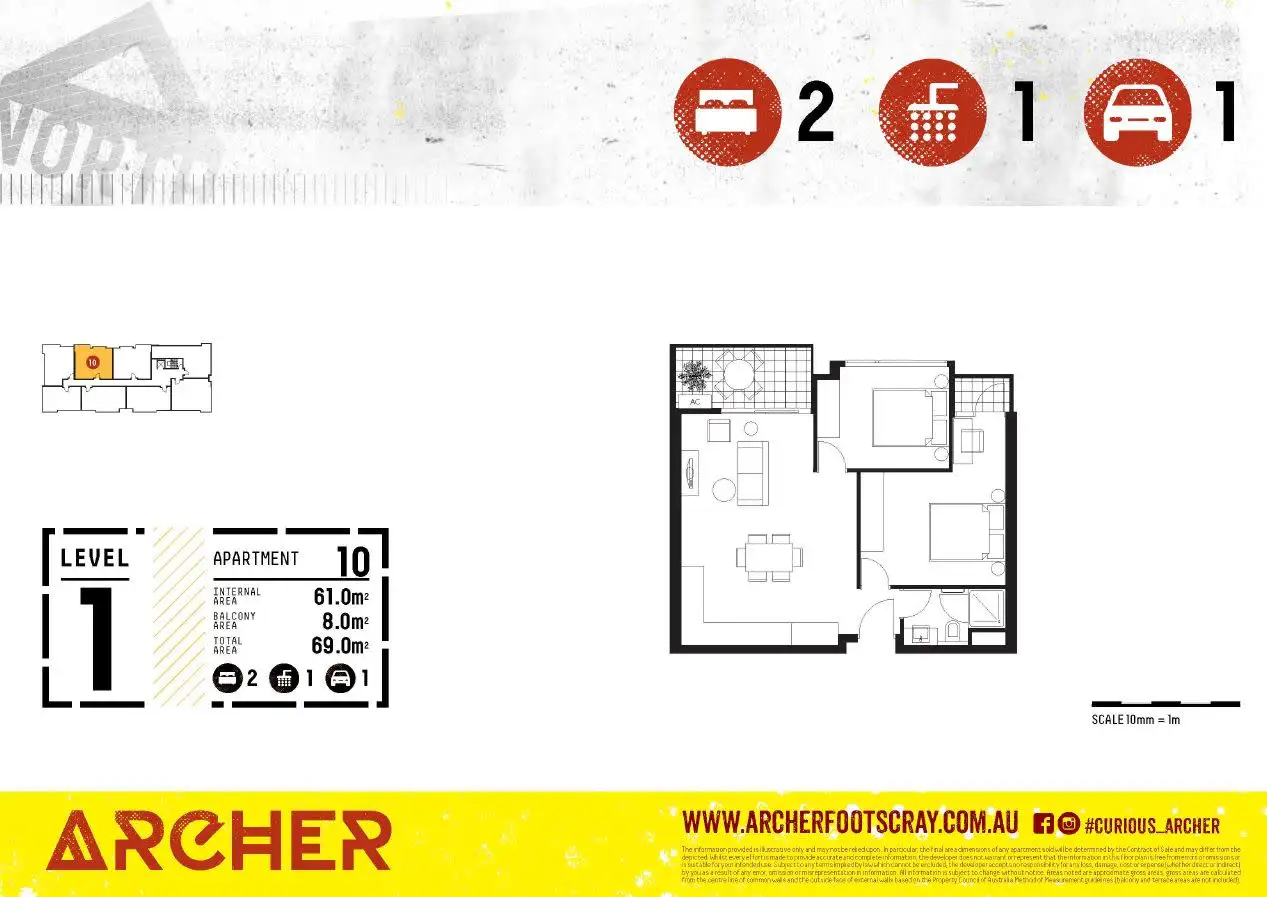 Floorplan of Homely apartment listing, 10/61 Droop Street, Footscray VIC 3011