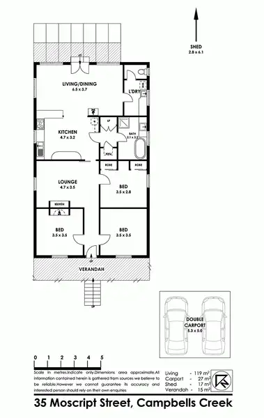 Floorplan of Homely house listing, 35 Moscript Street, Campbells Creek VIC 3451