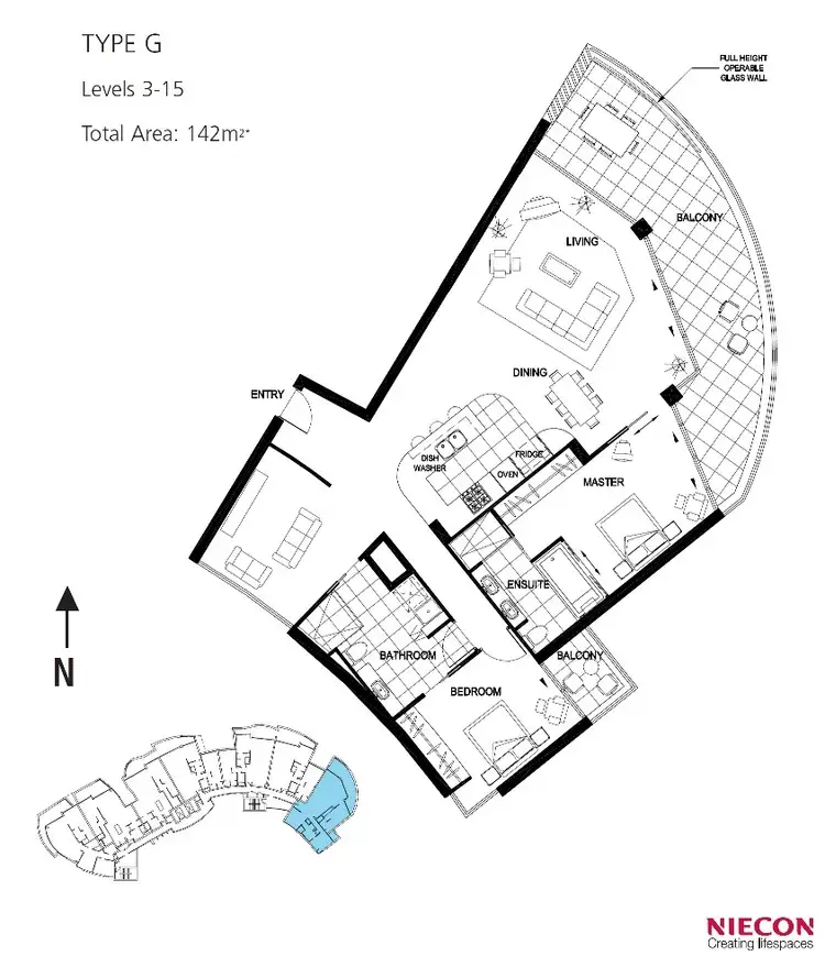 Floorplan of Homely unit listing, 1507/110 Marine Parade, Coolangatta QLD 4225