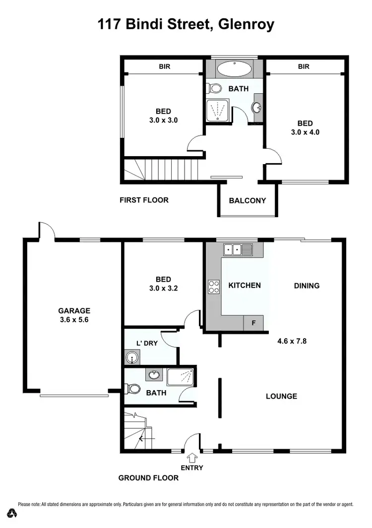 Floorplan of Homely townhouse listing, 117 Bindi Street, Glenroy VIC 3046
