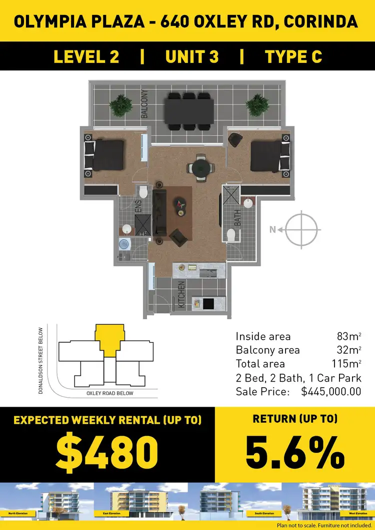 Floorplan of Homely unit listing, 3/640 Oxley Rd, Corinda QLD 4075