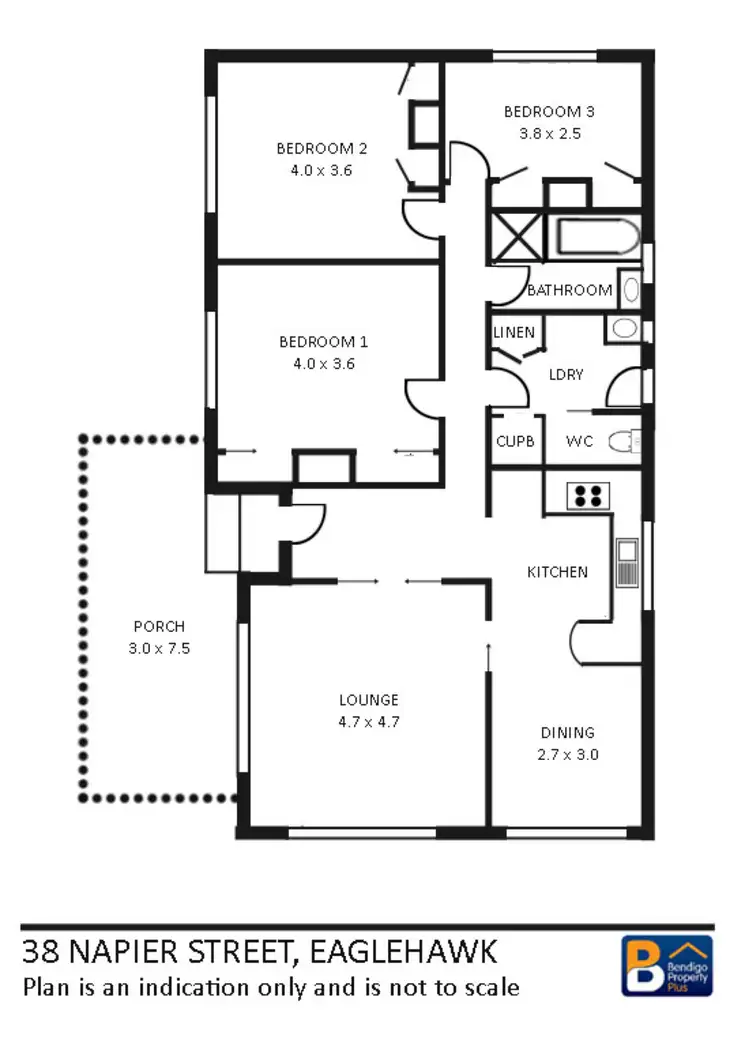 Floorplan of Homely house listing, 38 Napier Street, Eaglehawk VIC 3556