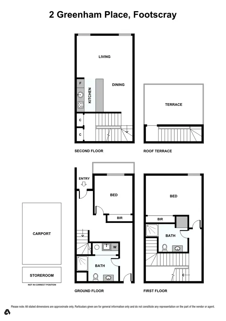 Floorplan of Homely townhouse listing, 2 Greenham Place, Footscray VIC 3011