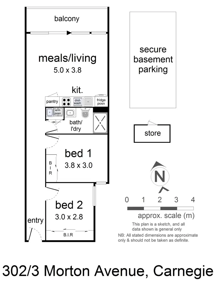 Floorplan of Homely apartment listing, 302/3 Morton Av, Carnegie VIC 3163