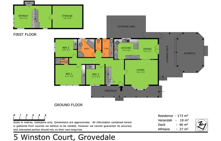 Floorplan of Homely house listing, 5 Winston Court, Grovedale VIC 3216