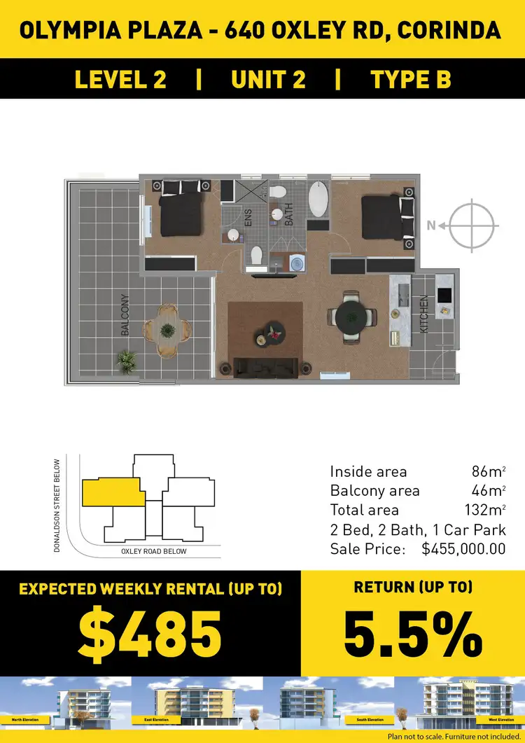 Floorplan of Homely unit listing, 2/640 Oxley Rd, Corinda QLD 4075