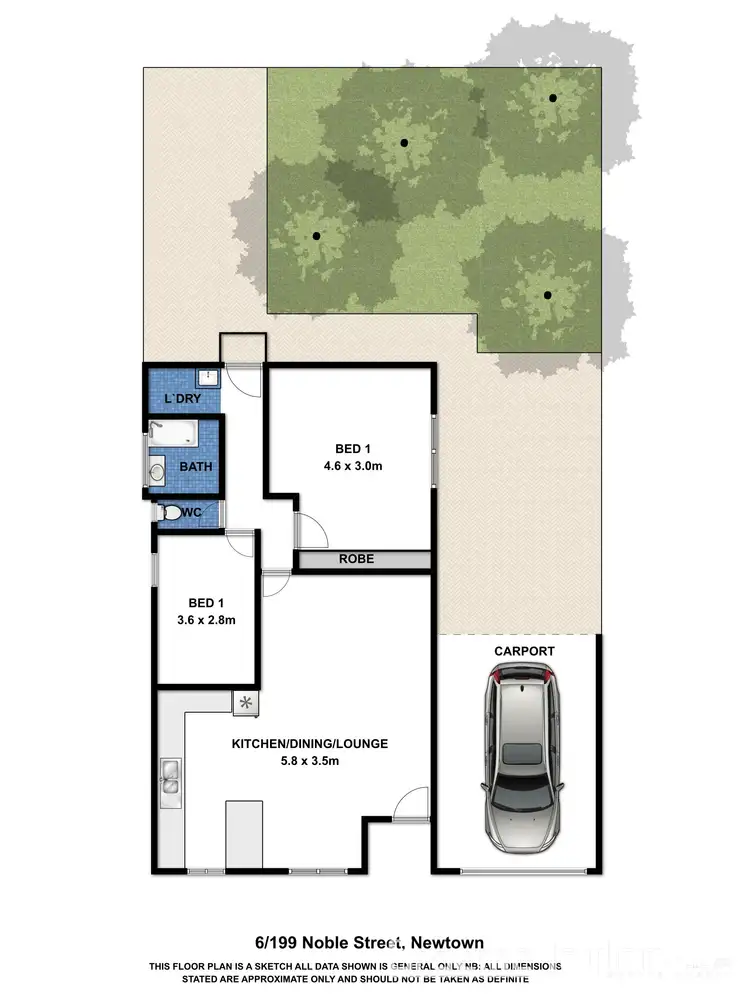 Floorplan of Homely unit listing, 6/199 Noble Street, Newtown VIC 3220