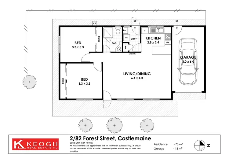 Floorplan of Homely unit listing, 2/82 Forest Street, Castlemaine VIC 3450