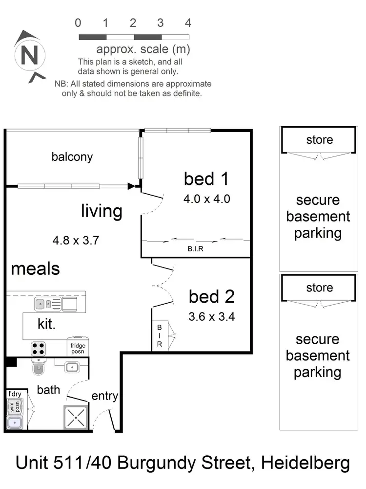 Floorplan of Homely apartment listing, 511/40 Burgundy Street, Heidelberg VIC 3084