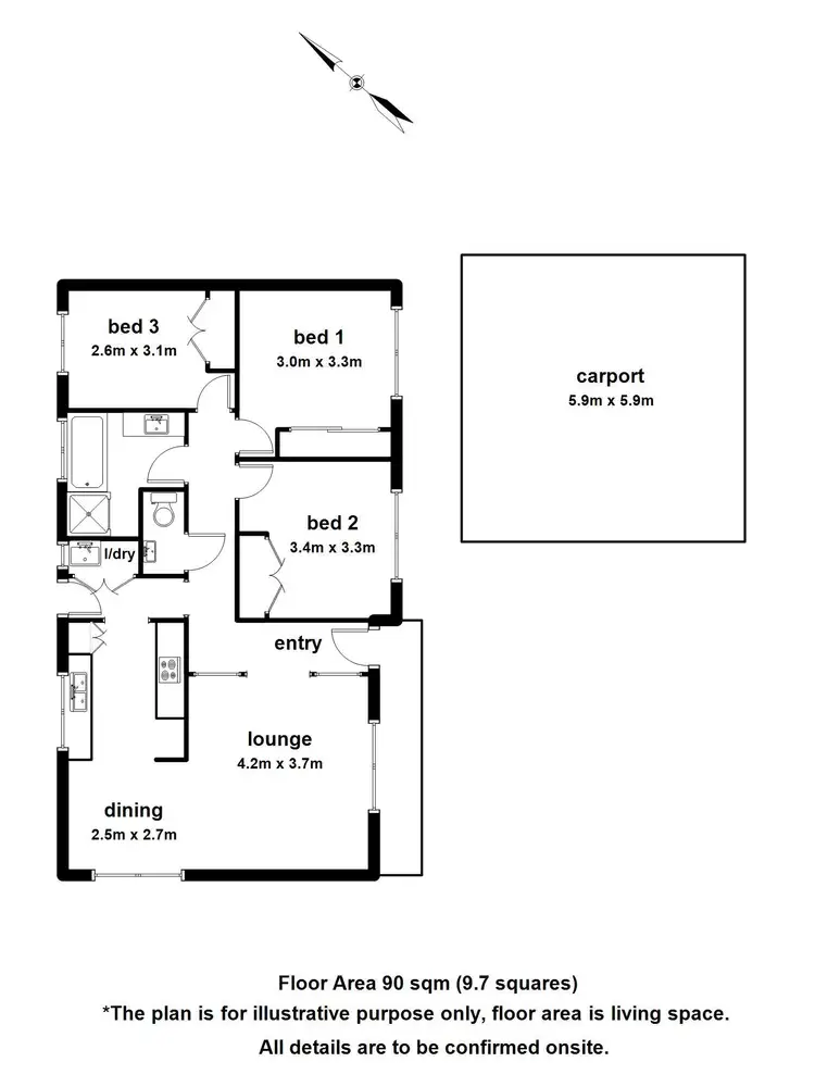Floorplan of Homely house listing, 1/9 Goff Street, Beaconsfield VIC 3807