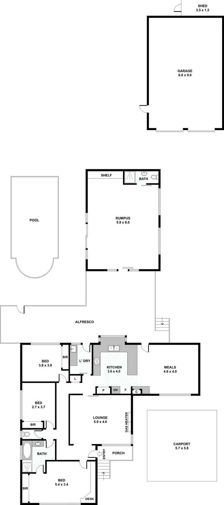 Floorplan of Homely house listing, 34 Boyana Crescent, Croydon VIC 3136