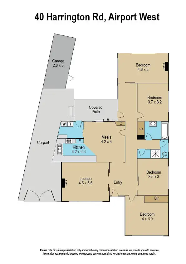Floorplan of Homely house listing, 40 Harrington Road, Airport West VIC 3042