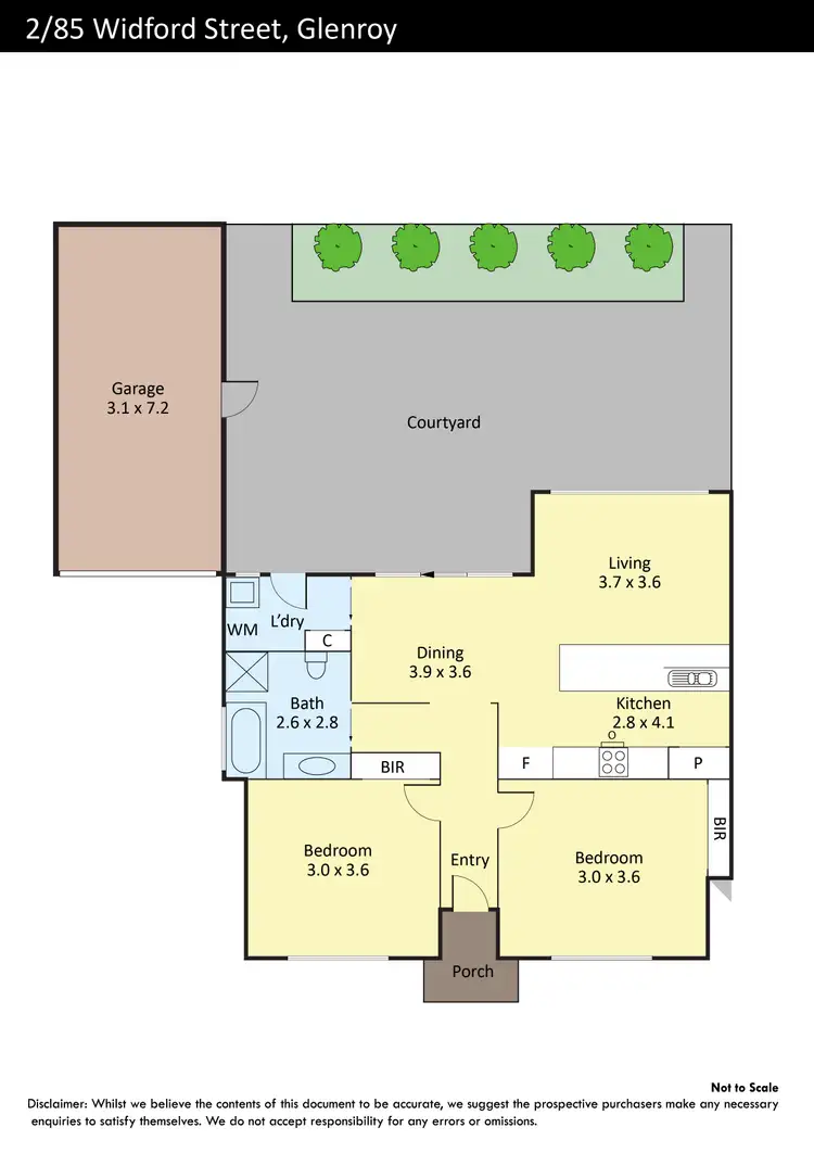 Floorplan of Homely unit listing, 2/85 Widford Street, Glenroy VIC 3046