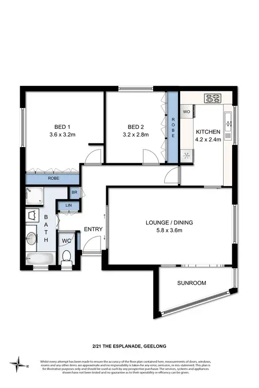 Floorplan of Homely apartment listing, 2/21 The Esplanade, Geelong VIC 3220