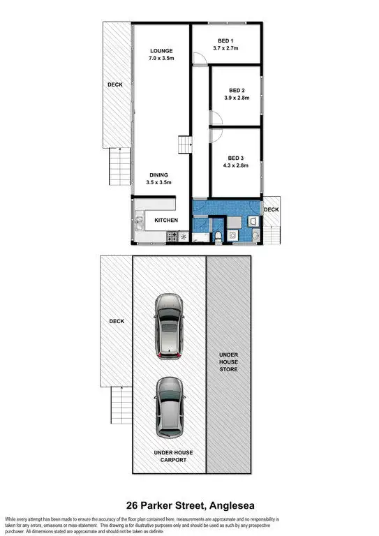 Floorplan of Homely house listing, 26 Parker Street, Anglesea VIC 3230