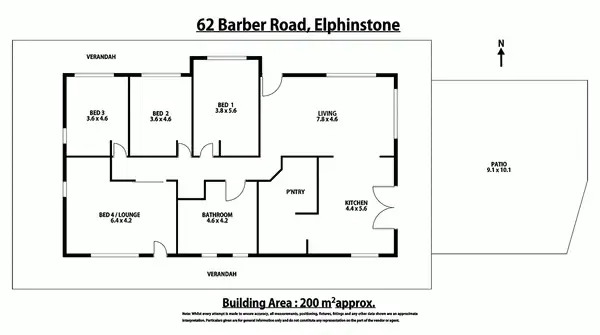 Floorplan of Homely house listing, 62 Barber Road, Elphinstone VIC 3448