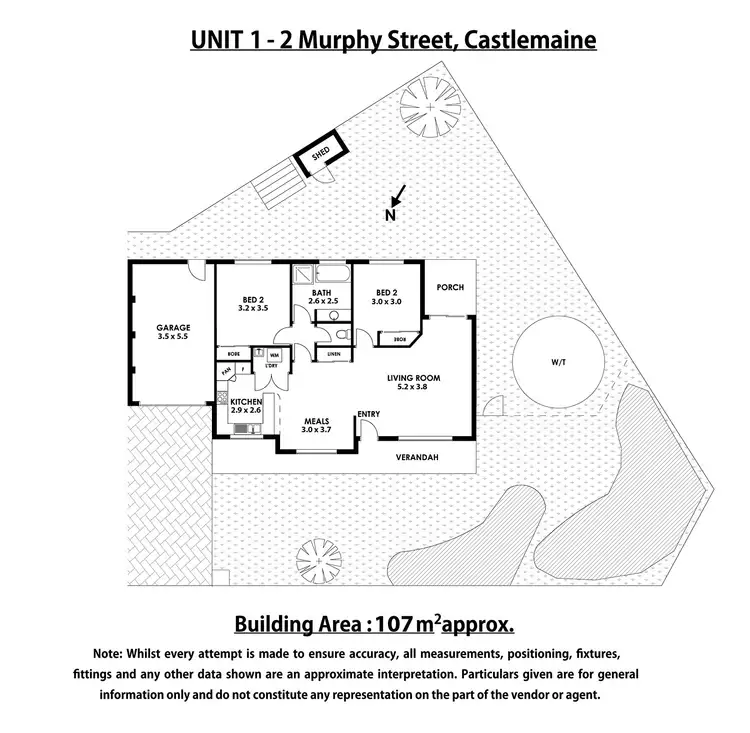 Floorplan of Homely townhouse listing, 1/2 Murphy Street, Castlemaine VIC 3450