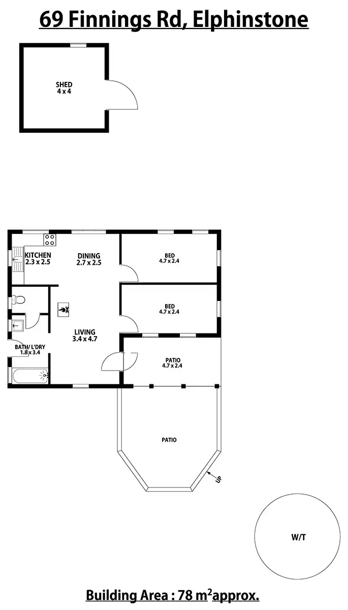 Floorplan of Homely house listing, 69 Finnings Lane, Elphinstone VIC 3448