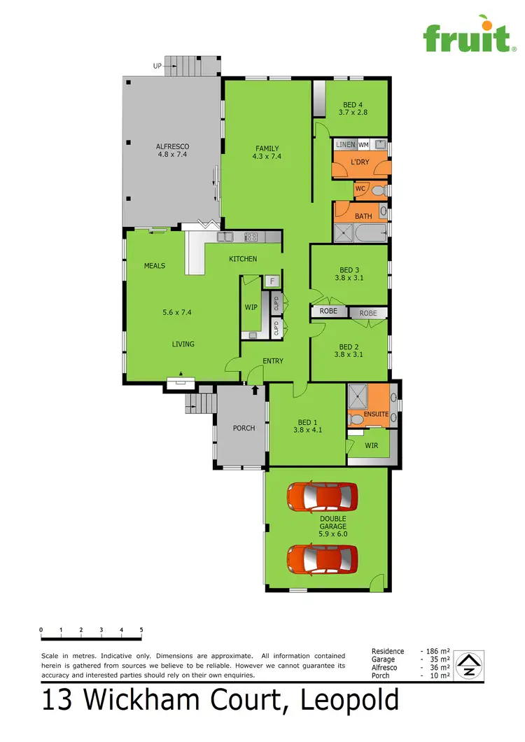 Floorplan of Homely house listing, 13 Wickham Court, Leopold VIC 3224