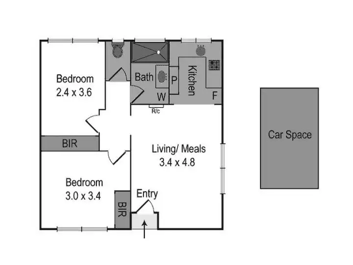 Floorplan of Homely unit listing, 1/261 Albion Street, Brunswick VIC 3056