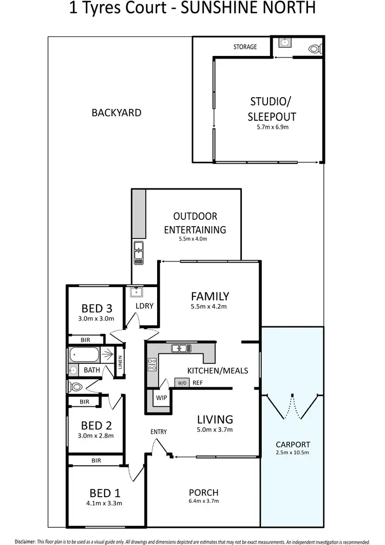Floorplan of Homely house listing, 1 Tyres Court, Sunshine North VIC 3020