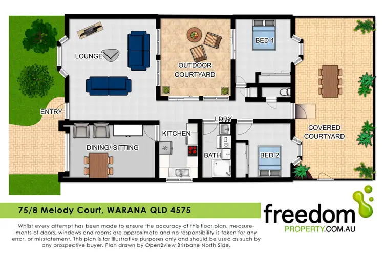 Floorplan of Homely villa listing, 75/8 Melody Court, Warana QLD 4575