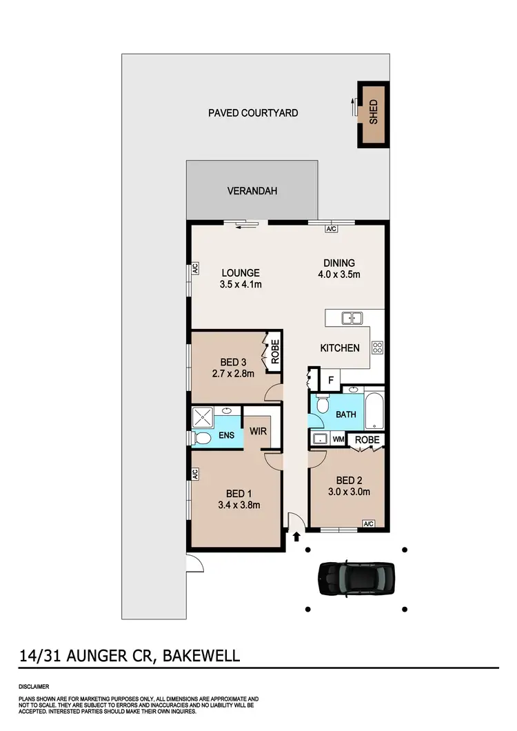 Floorplan of Homely unit listing, 14/31 Aunger Crescent, Bakewell NT 832