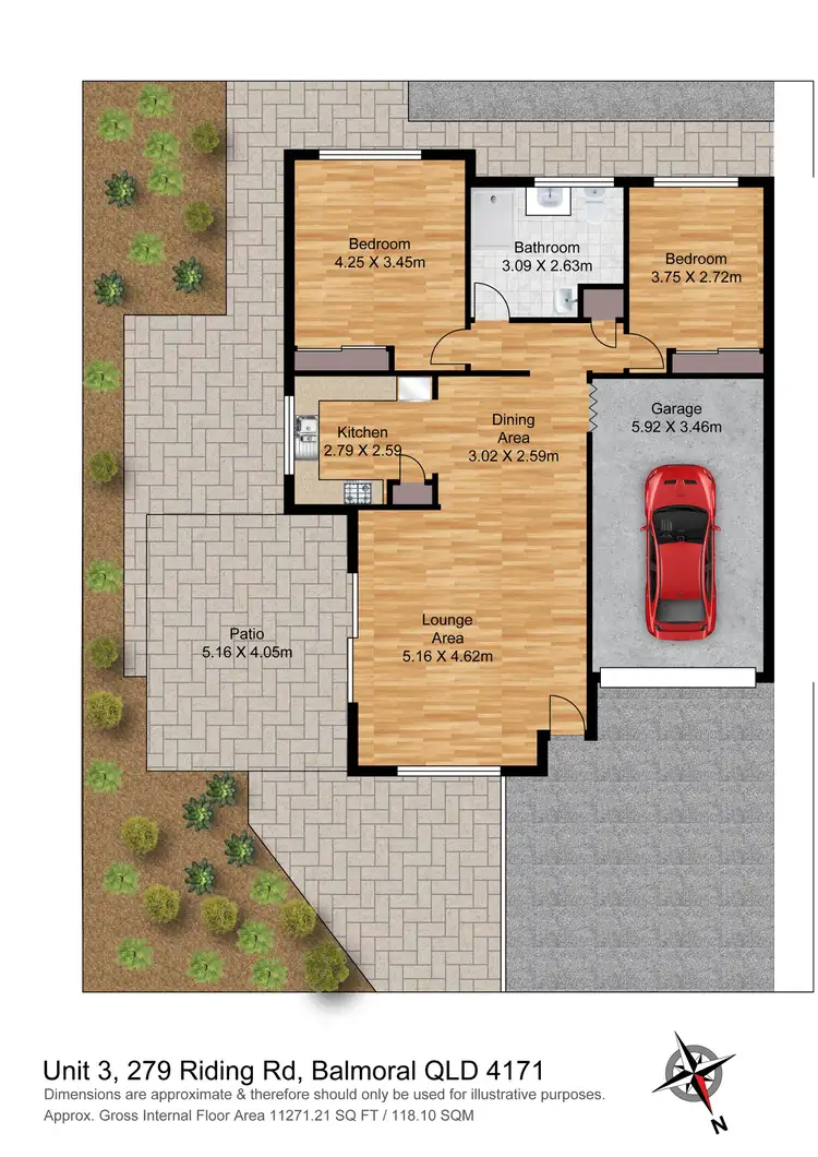 Floorplan of Homely villa listing, Unit 3/279 Riding Road, Balmoral QLD 4171