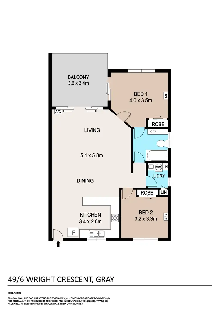 Floorplan of Homely unit listing, 49/6 Wright Crescent, Gray NT 830