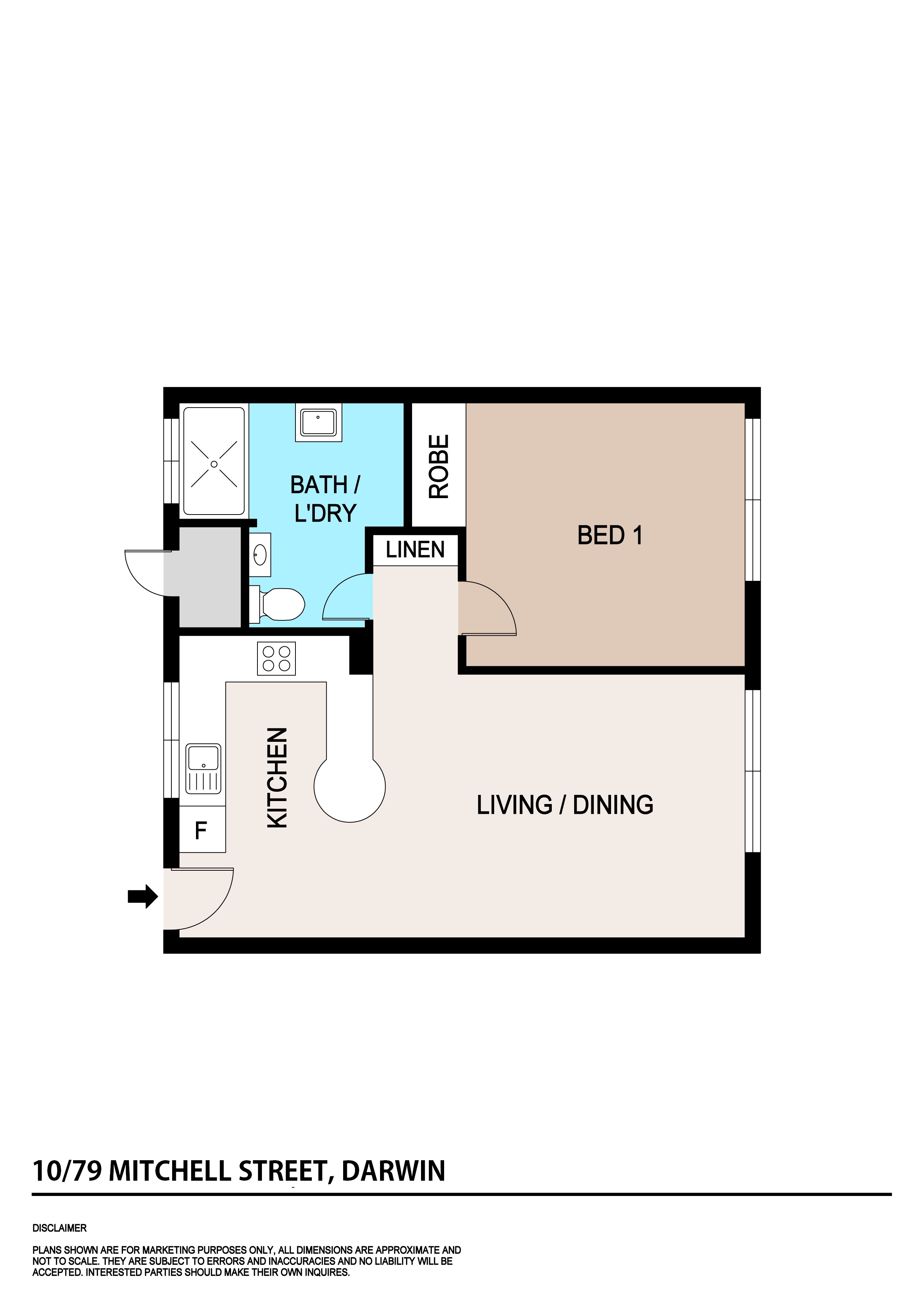 Floorplan of Homely unit listing, Unit 10/79 Mitchell Street, Darwin City NT 800