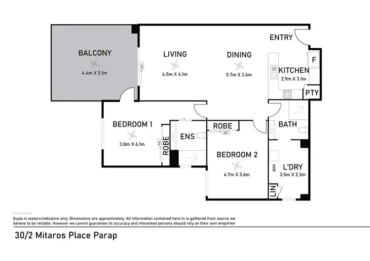 Floorplan of Homely unit listing, 30/2 Mitaros Place, Parap NT 820