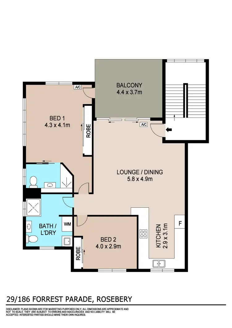 Floorplan of Homely unit listing, 29/186 Forrest Parade, Rosebery NT 832