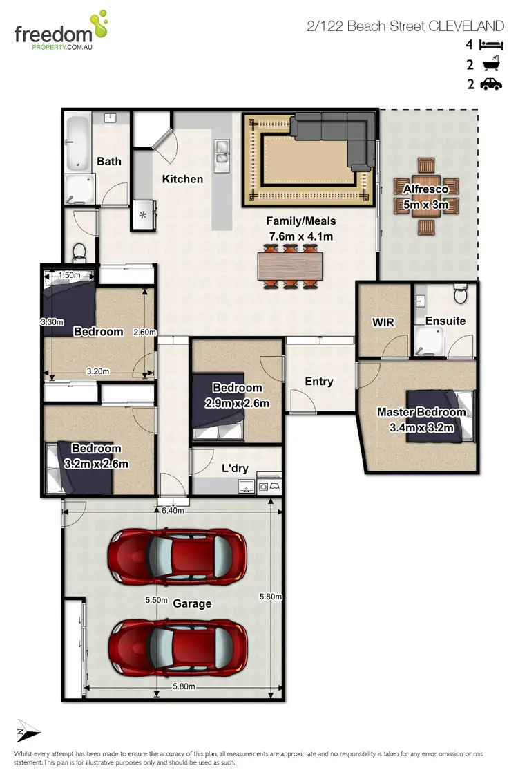 Floorplan of Homely house listing, 2/122 Beach Street, Cleveland QLD 4163