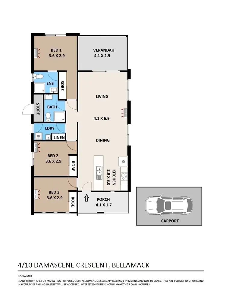 Floorplan of Homely unit listing, 4/10 Damascene Crescent, Bellamack NT 832
