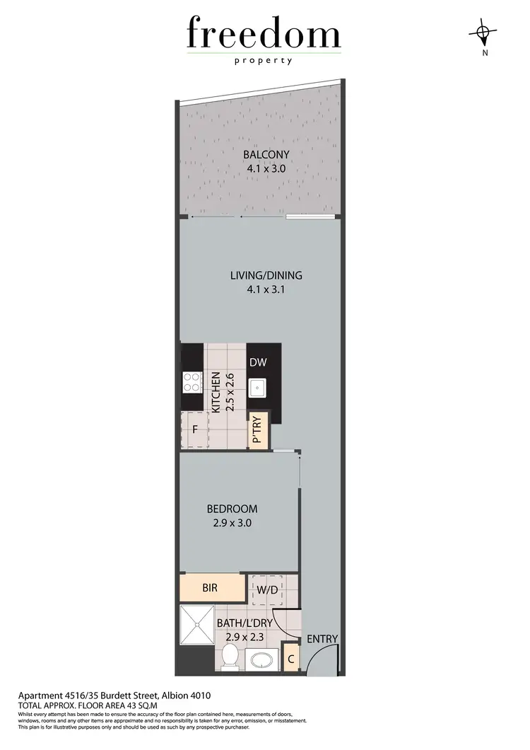Floorplan of Homely unit listing, 4516/35 Burdett Street, Albion QLD 4010