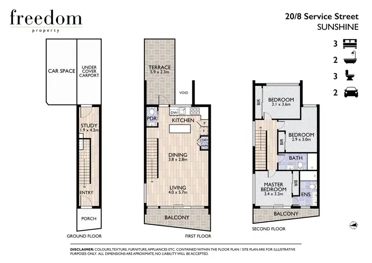 Floorplan of Homely townhouse listing, Unit 20/8 Service Street, Sunshine VIC 3020