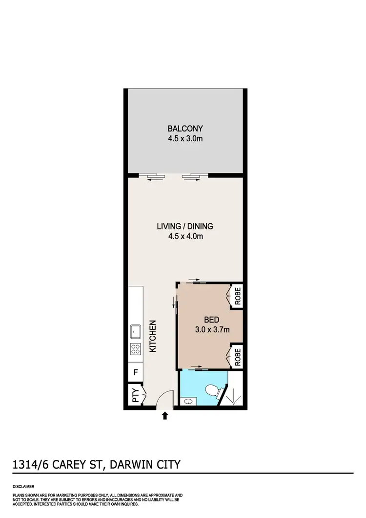 Floorplan of Homely unit listing, 1314/6 Carey Street, Darwin City NT 800