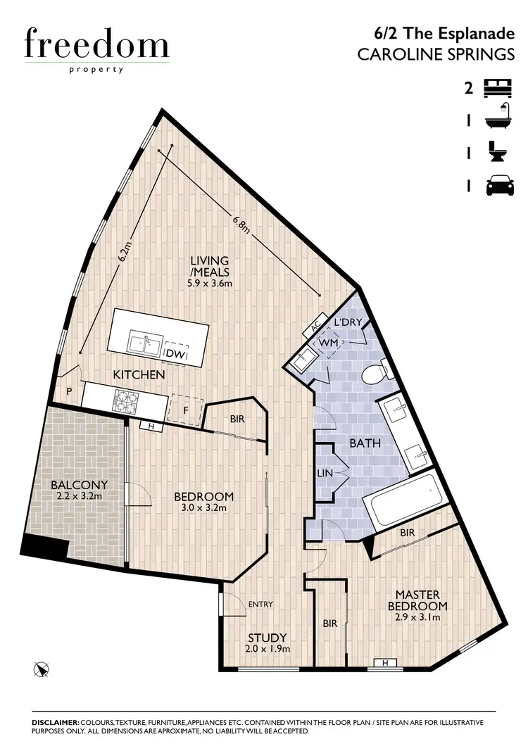 Floorplan of Homely apartment listing, 6/2 The Esplanade, Caroline Springs VIC 3023