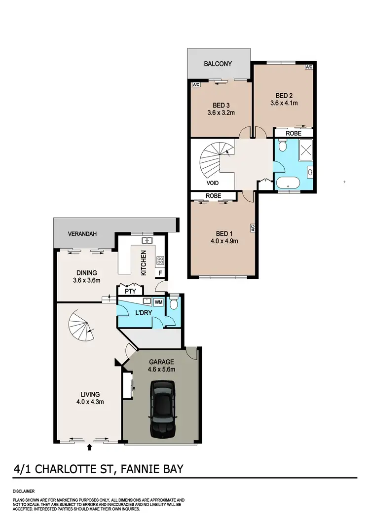 Floorplan of Homely townhouse listing, 4/1 Charlotte Street, Fannie Bay NT 820