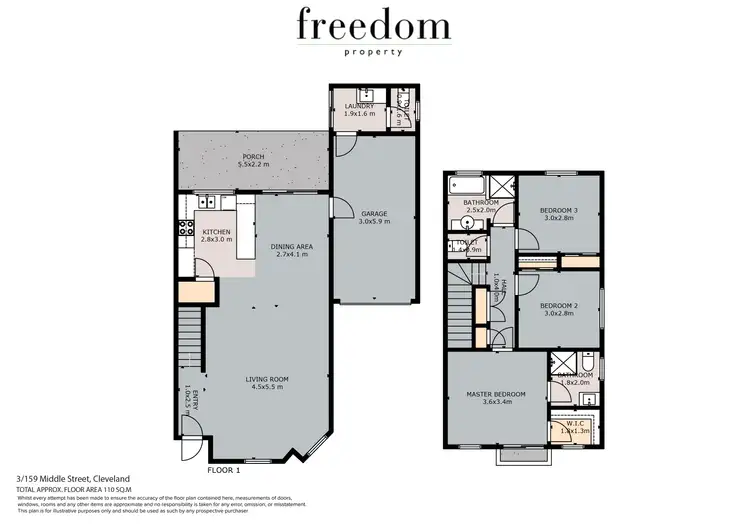 Floorplan of Homely townhouse listing, 3/159 Middle Street, Cleveland QLD 4163